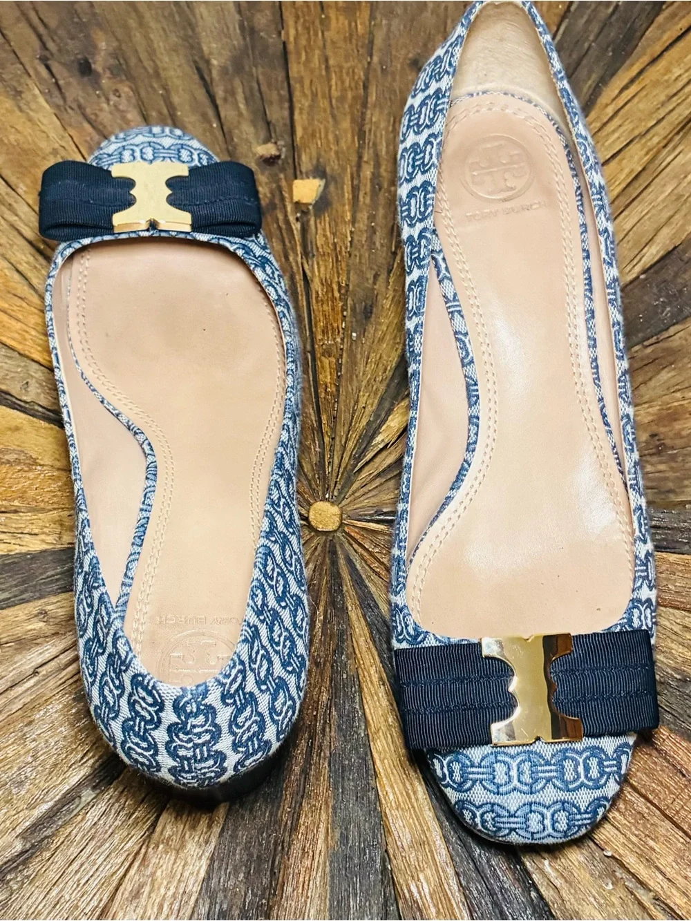 Tory Burch GEMINI LINK BOW 45MM Block Pump Heel size 9